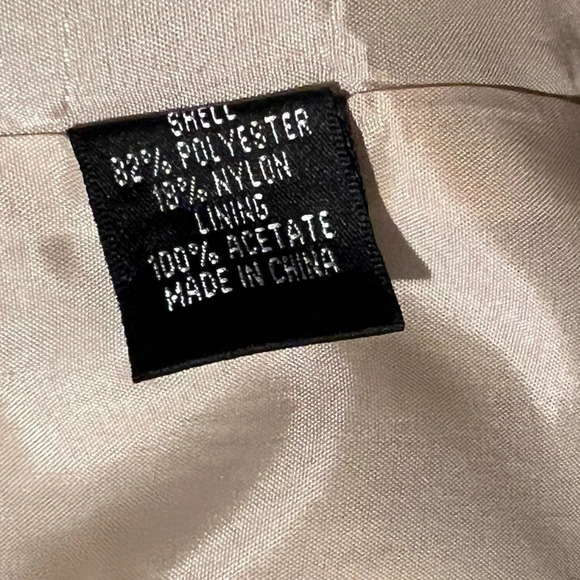 Adriana Papell,6, NWT, champagne sheen puff collar jewel button front 3/4 sleeve - Picture 8 of 10